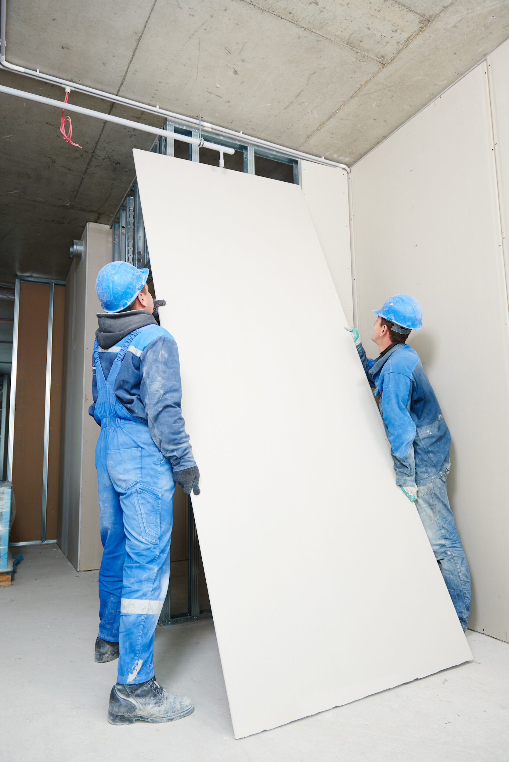 Drywall installation team Drywall installation team